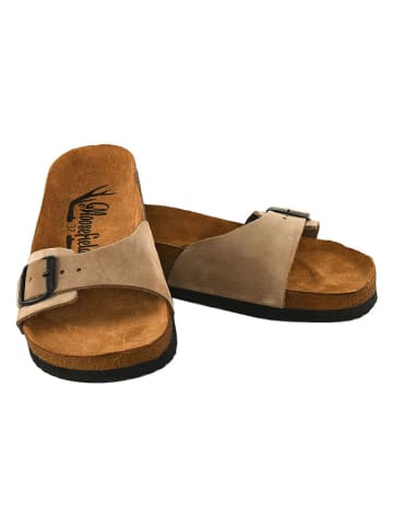 Moosefield Leder-Pantoletten in Beige