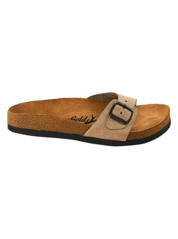 Moosefield Leder-Pantoletten in Beige
