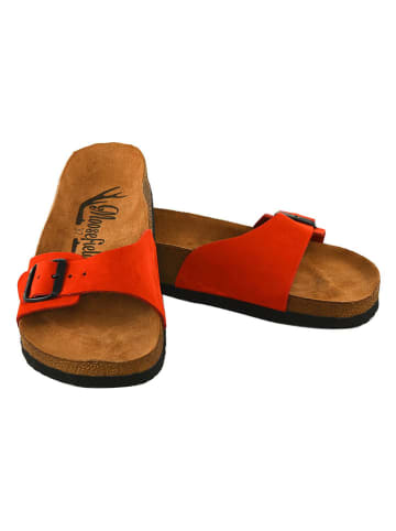 Moosefield Leren slippers rood