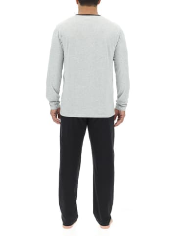 Pierre Cardin Pyjama in Grau/ Schwarz