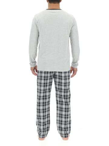 Pierre Cardin Pyjama in Grau/ Schwarz