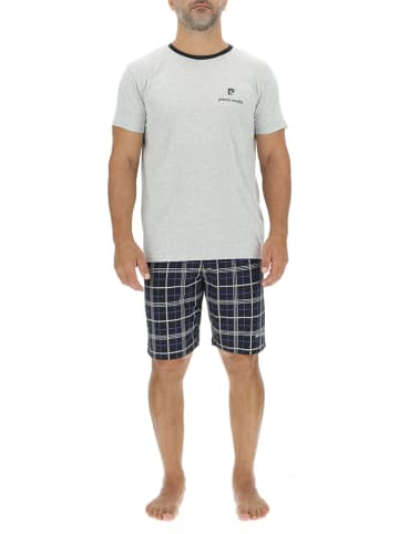 Pierre Cardin Pyjama in Weiß/ Dunkelblau