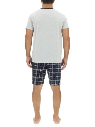 Pierre Cardin Pyjama in Weiß/ Dunkelblau