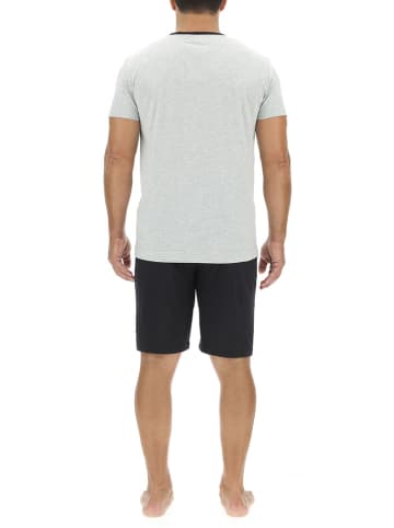 Pierre Cardin Pyjama in Grau/ Schwarz