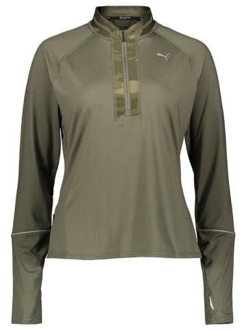 Puma Kurtka funkcyjna "Run Graphic Knit" w kolorze khaki