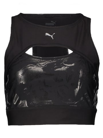 Puma Biustonosz sportowy "Run Ultraform AOP" w kolorze czarnym