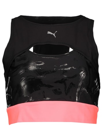 Puma Biustonosz sportowy "Run Ultraform AOP" w kolorze czarnym