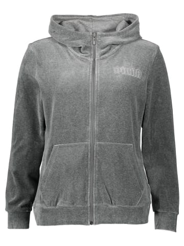Puma Sweatjacke "Essentials Plus Velour" in Grau