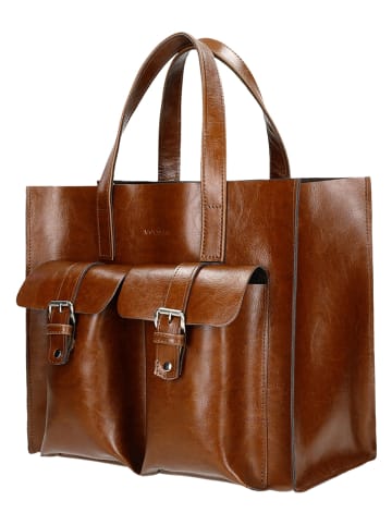 Wojas Leder-Henkeltasche in Hellbraun - (B)33 x (H)30 x (T)17 cm