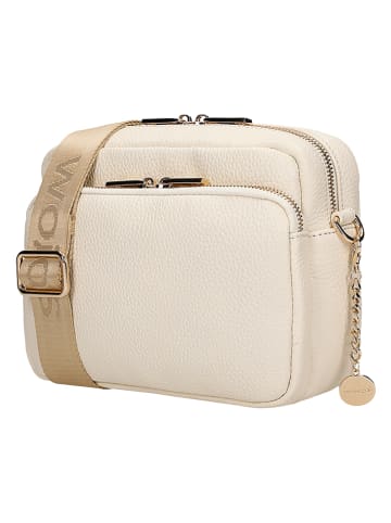 Wojas Leder-Umhängetasche in Beige - (B)23 x (H)16 x (T)6 cm