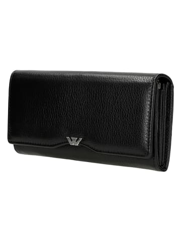 Wojas Leder-Geldbörse in Schwarz - (B)18 x (H)9,5 x (T)3 cm