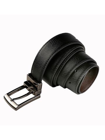 The Time of Bocha Wende-Leder-Gürtel in Schwarz/ Dunkelbraun