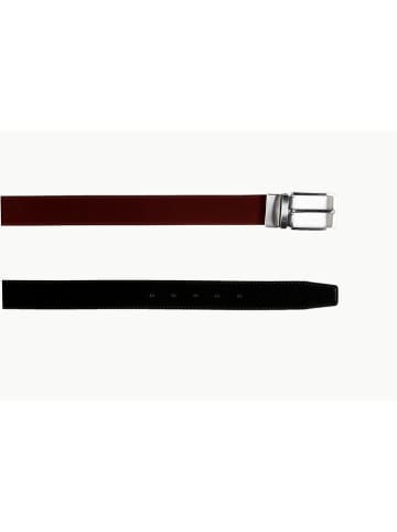 The Time of Bocha Omkeerbare leren riem zwart/donkerbruin