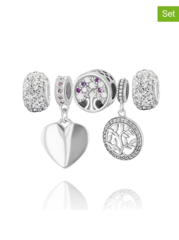 CHARM'S 5tlg. Set: Silber-Beads und Anhänger