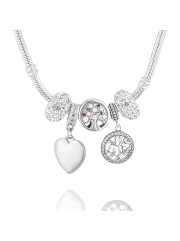 CHARM'S 5tlg. Set: Silber-Beads und Anhänger