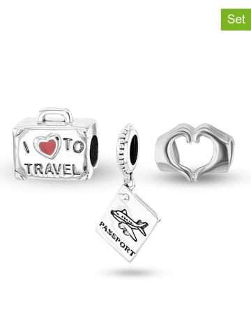 CHARM'S 3tlg. Set: Silber-Beads und Anhänger