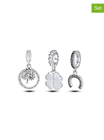CHARM'S 3er-Set: Silber-Anhänger mit Edelsteinen