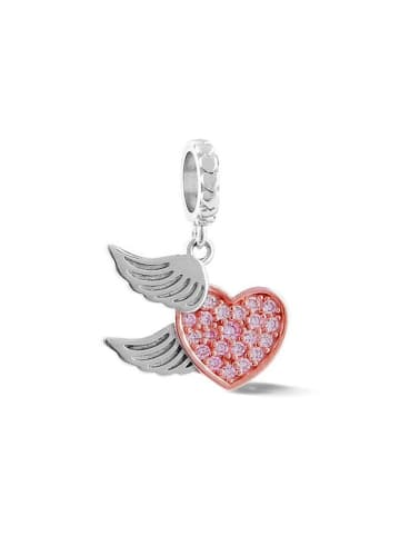 CHARM'S Rosévergulde hanger met edelstenen