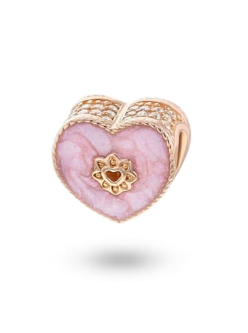 CHARM'S Rosévergulde bead met edelstenen