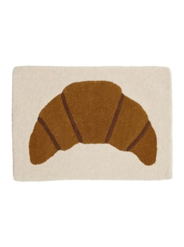 OYOY mini Wełniany dywan "Croissant" w kolorze jasnobrązowo-brązowym