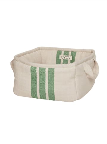 OYOY living design Brotkorb in Beige/ Grün - (L)24 x (B)24 x (H)14 cm