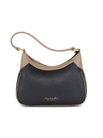 Anna Morellini Leren schoudertas "Sabbatina" zwart - (B)30 x (H)20 x (D)12 cm
