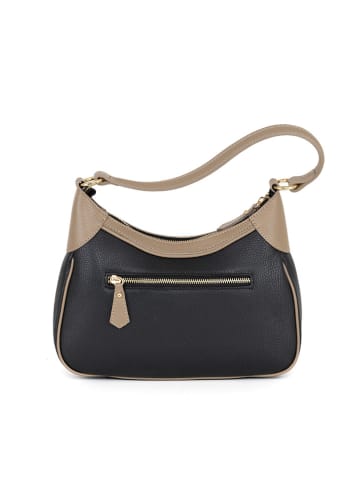Anna Morellini Leder-Schultertasche "Sabbatina" in Schwarz - (B)30 x (H)20 x (T)12 cm