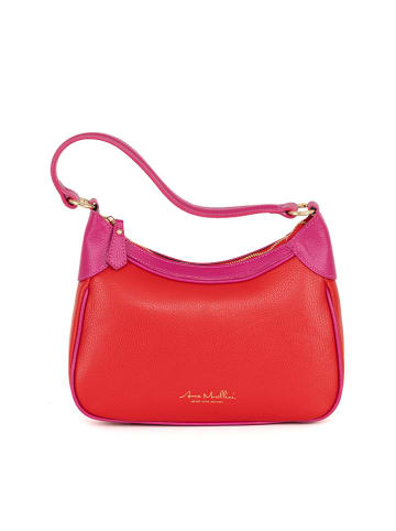 Anna Morellini Leder-Schultertasche "Sabbatina" in Rot - (B)30 x (H)20 x (T)12 cm