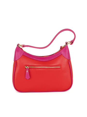Anna Morellini Leder-Schultertasche "Sabbatina" in Rot - (B)30 x (H)20 x (T)12 cm