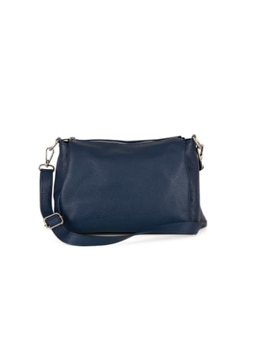 Anna Morellini Leder-Umhängetasche "Melfi" in Dunkelblau - (B)26 x (H)19 x (T)9 cm