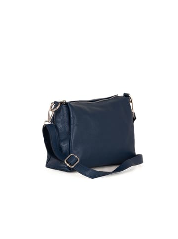 Anna Morellini Leder-Umhängetasche "Melfi" in Dunkelblau - (B)26 x (H)19 x (T)9 cm