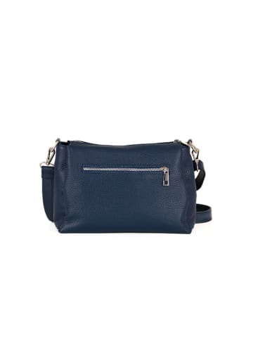 Anna Morellini Leder-Umhängetasche "Melfi" in Dunkelblau - (B)26 x (H)19 x (T)9 cm