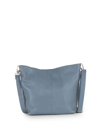 Anna Morellini Leder-Umhängetasche "Trapani" in Blau - (B)33 x (H)25 x (T)14 cm
