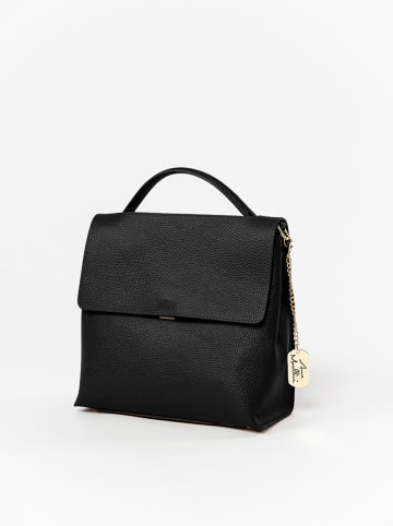 Anna Morellini Leder-Henkeltasche "Gioconda" in Schwarz - (B)34 x (H)15 x (T)13 cm