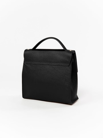 Anna Morellini Leder-Henkeltasche "Gioconda" in Schwarz - (B)34 x (H)15 x (T)13 cm