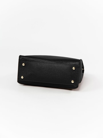 Anna Morellini Leder-Henkeltasche "Gioconda" in Schwarz - (B)34 x (H)15 x (T)13 cm