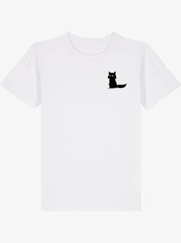 WOOOP Shirt "Sitting cat" in Weiß