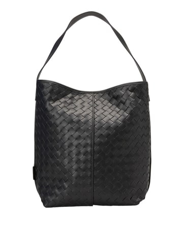 Marc O´Polo Leder-Schultertasche "Mod Peija" in Schwarz - (B)31 x (H)35 x (T)11 cm