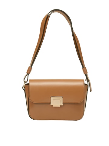 Marc O´Polo Leder-Umhängetasche "Thora" in Hellbraun - (B)24 x (H)17 x (T)9 cm