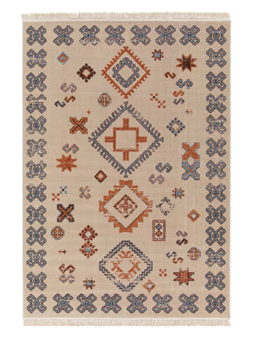 Rugs Essentials Kurzflor-Teppich ''ReFold'' in Beige/ Hellblau/ Orange