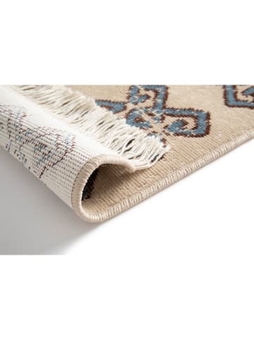 Rugs Essentials Kurzflor-Teppich ''ReFold'' in Beige/ Hellblau/ Orange