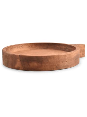 Salt and Pepper Tablett ''Chop'' in Braun - (H)3,5 x Ø 20 cm