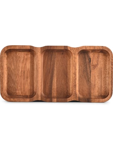 Salt and Pepper Tablett ''Chop'' in Braun - (B)38 x (H)3 x (T)19 cm