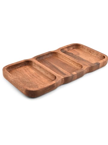 Salt and Pepper Tablett ''Chop'' in Braun - (B)38 x (H)3 x (T)19 cm