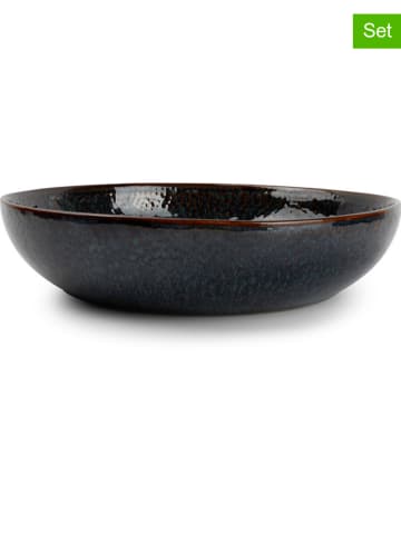 Salt and Pepper 4er-Set: Suppenteller ''Mielo'' in Schwarz/ Grün - Ø 21,5 cm
