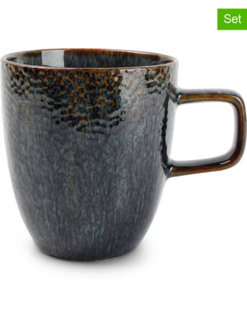 Salt and Pepper Kubki jumbo (4 szt.) "Mielo" w kolorze czarno-zielonym - 380 ml