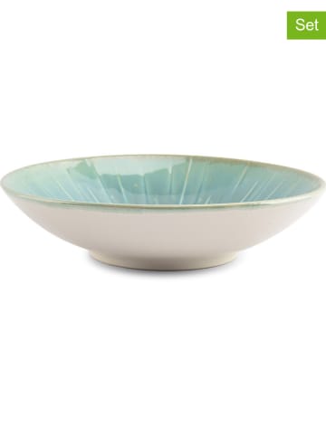 Salt and Pepper 4er-Set: Schüsseln ''Eclipse'' in Türkis/ Beige - (H)6 x Ø 24,5 cm
