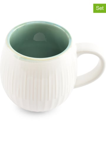 Salt and Pepper Kubki jumbo (4 szt.) "Eclipse" w kolorze biało-zielonym - 500 ml