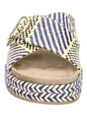 Claudia Ghizzani Slippers donkerblauw/geel