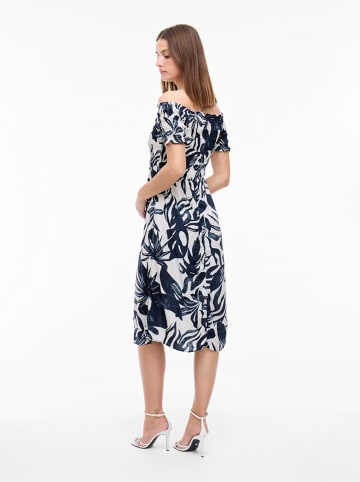 Vila Kleid in Weiß/ Dunkelblau